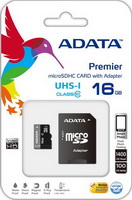 A-DATA - Memriakrtya - A-DATA 16Gb Class10 UHS-I microSD krtya + SD adapter