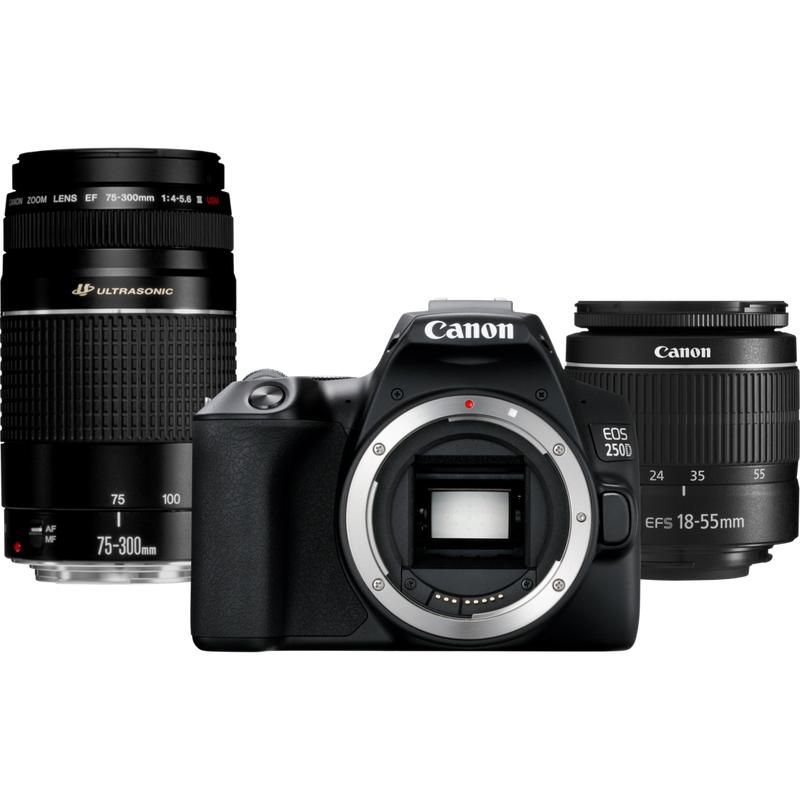 Canon - Digitlis fnykpezgp,kamera - Canon Dig.Cam EOS 250D KIT+ EF-S 75-300mm kit 3454C016