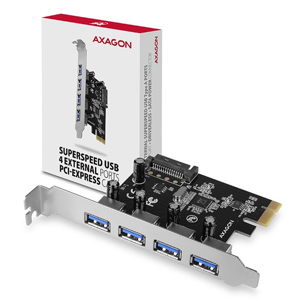 Axagon - I/O IDE SATA Raid - Axagon PCEU-430VL 4 db kls USB3.2 portos 1 svos PCI-Express krtya