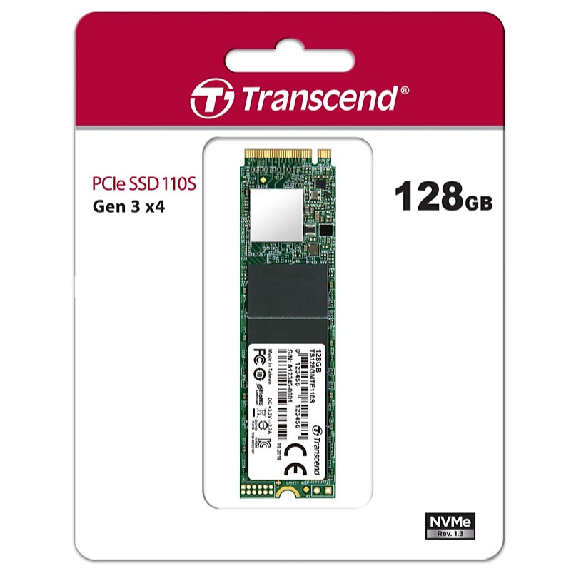 Transcend - SSD - Transcend 110S 128Gb NVMe PCIeGen3 x4 M.2 SATA SSD meghajt