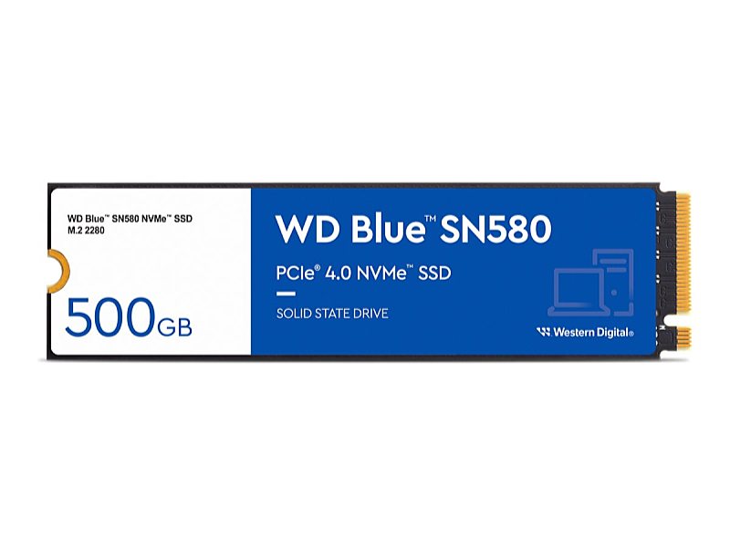 WD - Drive SSD - SSD WD Blue M.2.2280 500Gb SN580 PCIe Gen4 NVMe WDS500G3B0E
