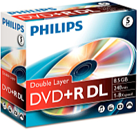 Philips - Mdia DVD Disk - Philips 8,5Gb 8x DVD+RDL, 1 db-os