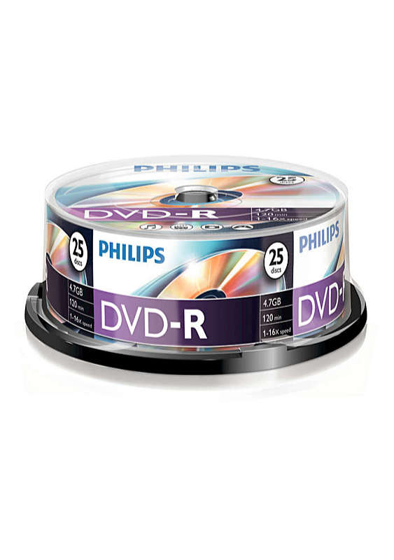 Philips - Mdia DVD Disk - Philips 4,7Gb 16x DDVD-R nyomtathat 25db/henger PH924306