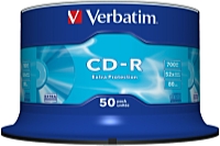 Verbatim - Mdia CD Disk - Verbatim 80' 52x DataLife CDR, 50db/henger