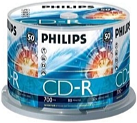 Philips - Mdia CD Disk - Philips 80' 52x CDR 50db/henger