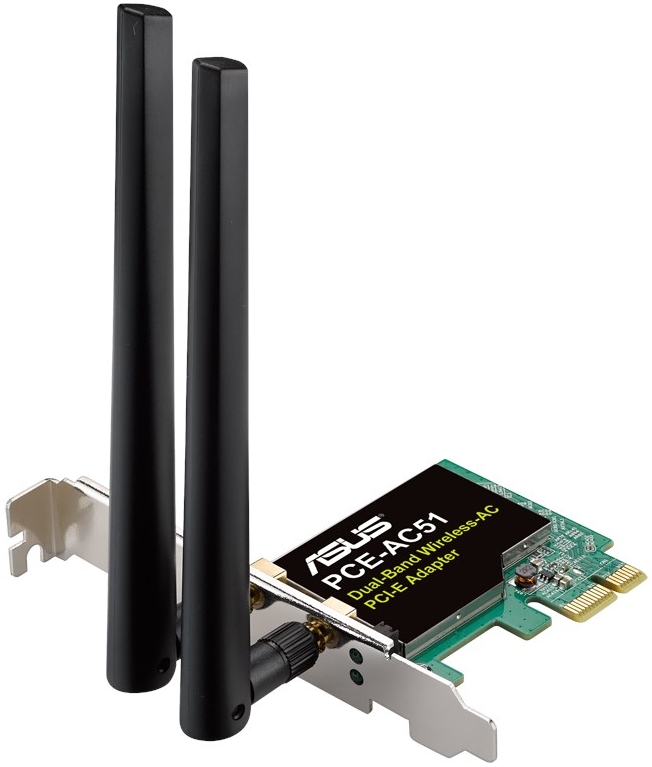 ASUS - Router - Wireless s Tobbbi Wireless eszkzk - ASUS PCE-AC51 PCI-E Dual-Band 2x2 802.11AC WiFi krtya