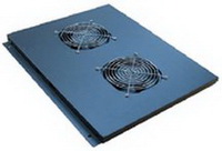 Amtech - Rack szerelvnyek - Amtech fekete ventiltor egysg 600mm, 2-es, tetbe pthet, termosztttal