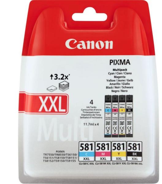 Canon - Festk - Tintapatron - Canon CLI-581XXL extranagy kapacits Multi-Pack, C,M,Y,B