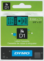 Dymo - Mtrix, szallag - Dymo D1 40914 fekete/zld 9mm 7m laminlt szalagkazetta
