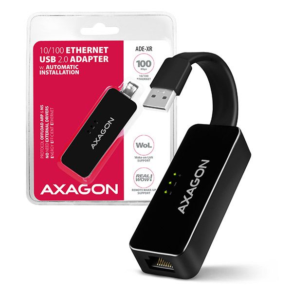 Axagon - Bluetooth, Infra adapter - AXAGON ADE-XR 10/100 Ethernet USB2.0 Adapter