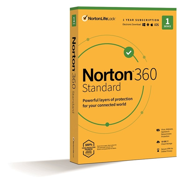 NORTONLIFELOCK - Vrusrt - Norton 360 Standard 10GB HUN 1 Felhasznl 1 gp 1 ves dobozos vrusirt szoftver 21416707